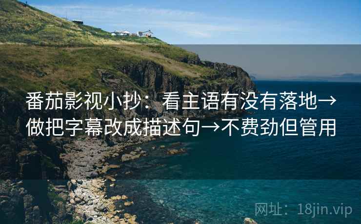 番茄影视小抄：看主语有没有落地→做把字幕改成描述句→不费劲但管用