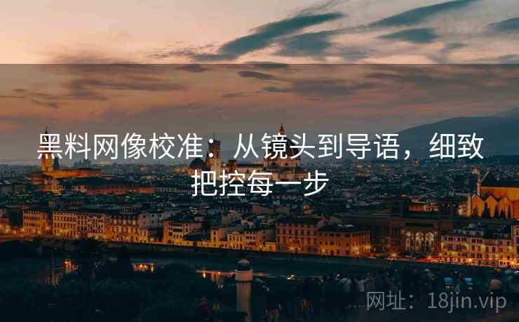 黑料网像校准：从镜头到导语，细致把控每一步