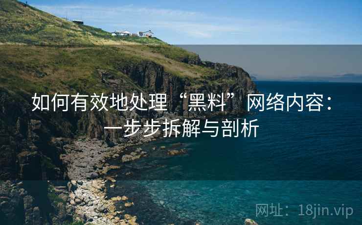 如何有效地处理“黑料”网络内容：一步步拆解与剖析