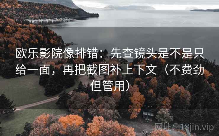 欧乐影院像排错：先查镜头是不是只给一面，再把截图补上下文（不费劲但管用）